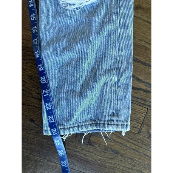 Topshop Women’s Distressed Straight Leg Editor Button Fly Jeans Size 26 L0568 - Picture 8 of 13